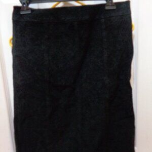 Ann Taylor Loft Woman's Black Leather Suede Skirt 10